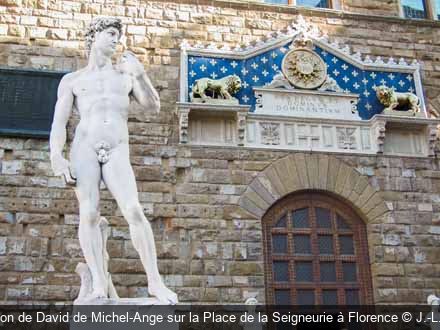 Reproduction de David de Michel-Ange sur la Place de la Seigneurie à Florence J.-L. Spartman