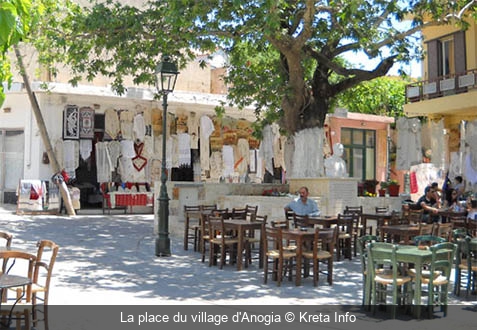 La place du village d'Anogia Kreta Info