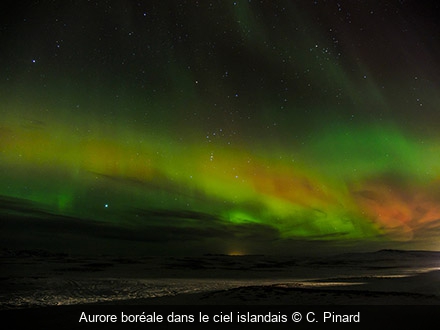 Aurore boréale dans le ciel islandais C. Pinard