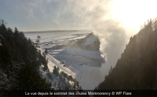 La vue depuis le sommet des chutes Montmorency WP Flare