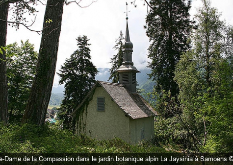 La chapelle Notre-Dame de la Compassion dans le jardin botanique alpin La Jaÿsinia à Samoëns J.P. Grandmont