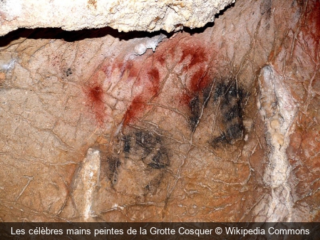 Les célèbres mains peintes de la Grotte Cosquer Wikipedia Commons