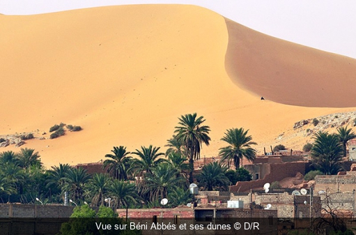Vue sur Béni Abbés et ses dunes D/R