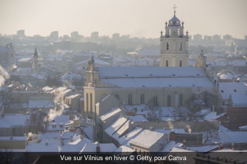 Vue sur Vilnius en hiver Getty pour Canva