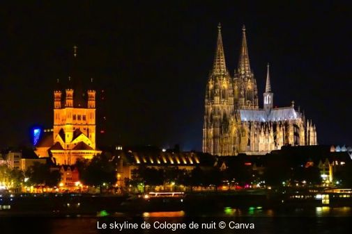 Le skyline de Cologne de nuit Canva