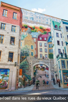 Fresque en trompe-l’oeil dans les rues du vieux Québec J.-F. Tourniquet