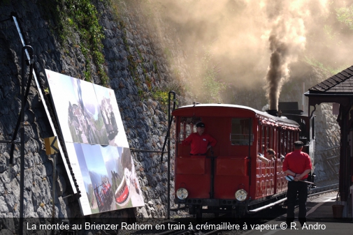 La montée au Brienzer Rothorn en train à crémaillère à vapeur R. Andro