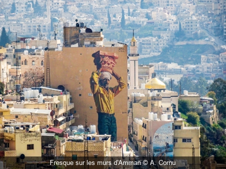 Fresque sur les murs d'Amman A. Cornu