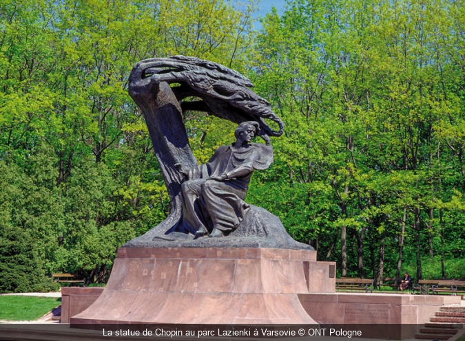La statue de Chopin au parc Lazienki à Varsovie © ONT Pologne