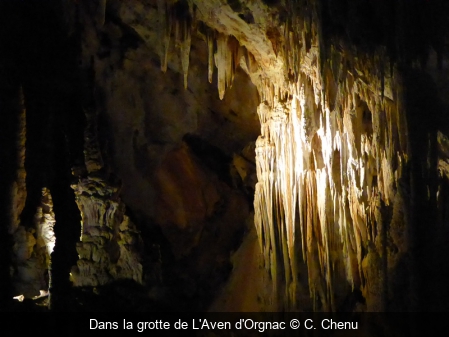 Dans la grotte de L'Aven d'Orgnac C. Chenu