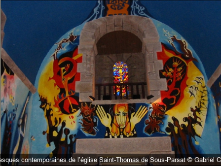 Les fresques contemporaines de l’église Saint-Thomas de Sous-Parsat Gabriel Chabrat