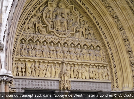 Le tympan du transept sud, dans l''abbaye de Westminster à Londres C. Couturier