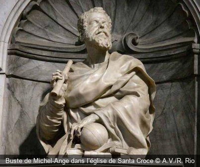 Buste de Michel-Ange dans l’église de Santa Croce A.V./R. Rio