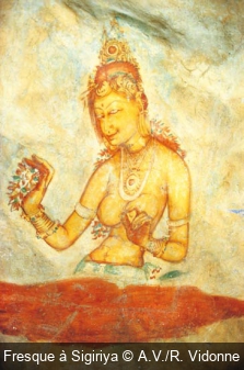 Fresque à Sigiriya A.V./R. Vidonne