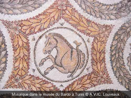 Mosaïque dans le musée du Bardo à Tunis A.V./C. Louveaux