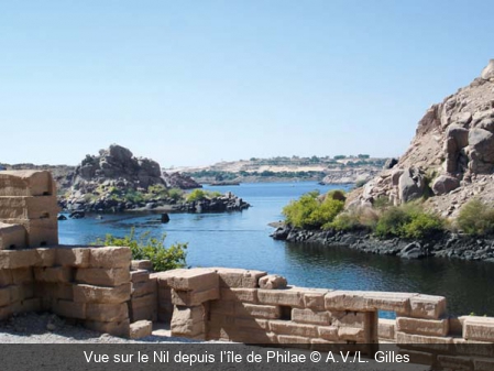 Vue sur le Nil depuis l’île de Philae A.V./L. Gilles