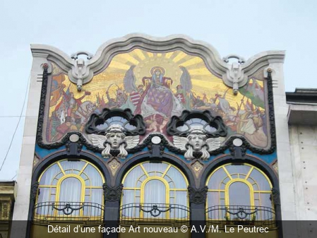 Détail d’une façade Art nouveau A.V./M. Le Peutrec