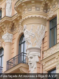 Détail d’une façade Art nouveau à Riga A.V./P. Genty