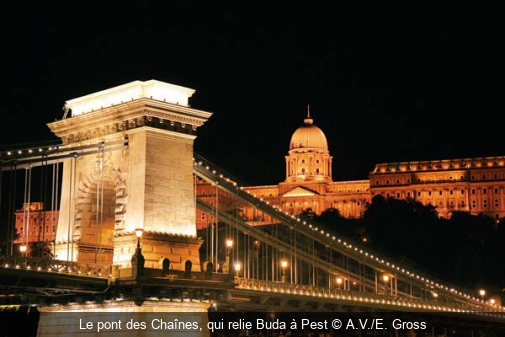 Le pont des Chaînes, qui relie Buda à Pest A.V./E. Gross