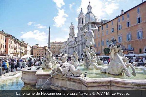 La fontaine de Neptune sur la piazza Navona A.V./ M. Le Peutrec