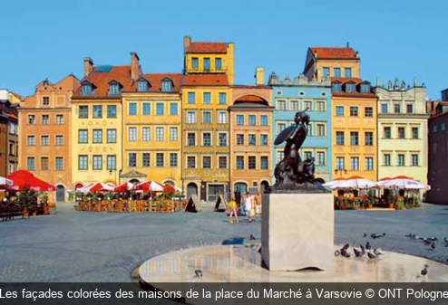 Les façades colorées des maisons de la place du Marché à Varsovie ONT Pologne