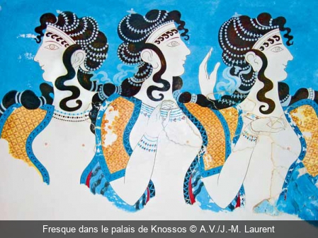 Fresque dans le palais de Knossos A.V./J.-M. Laurent