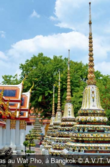Stupas au Wat Pho, à Bangkok A.V./T. Voyau