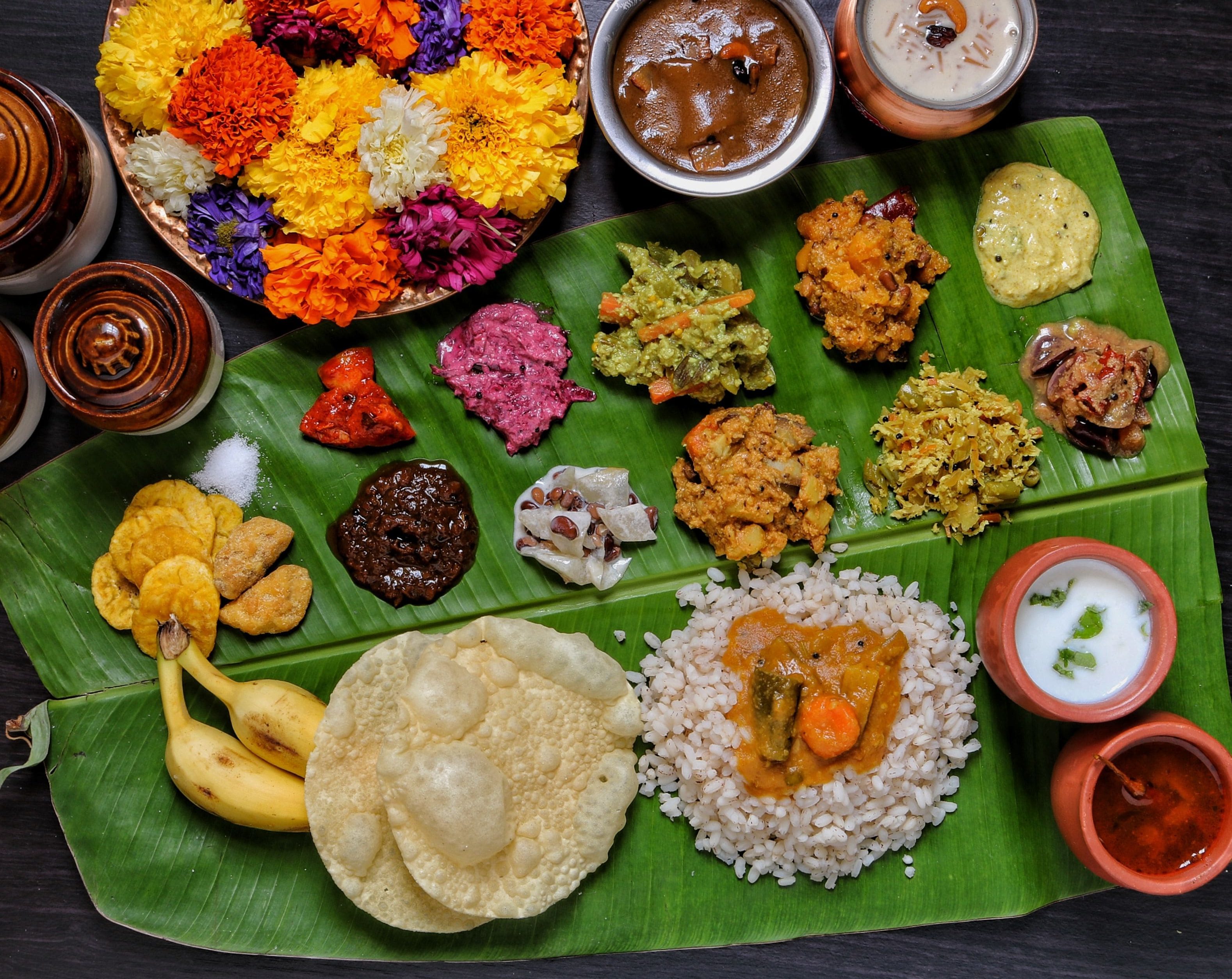 Repas vibrant du sud de l'Inde