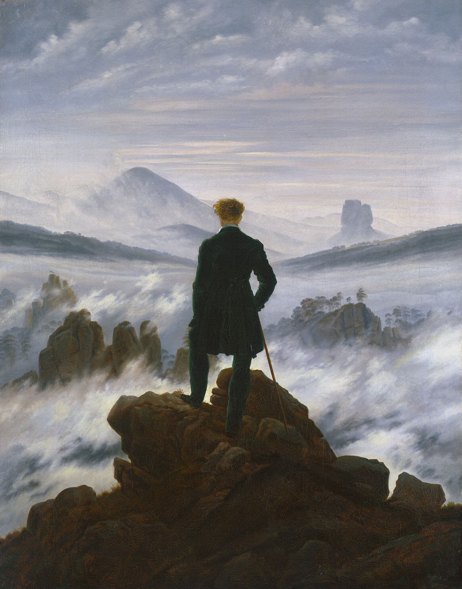 Le Voyageur contemplant une mer de nuages, de Caspar David Friedrich, à la Kunsthalle de Hambourg