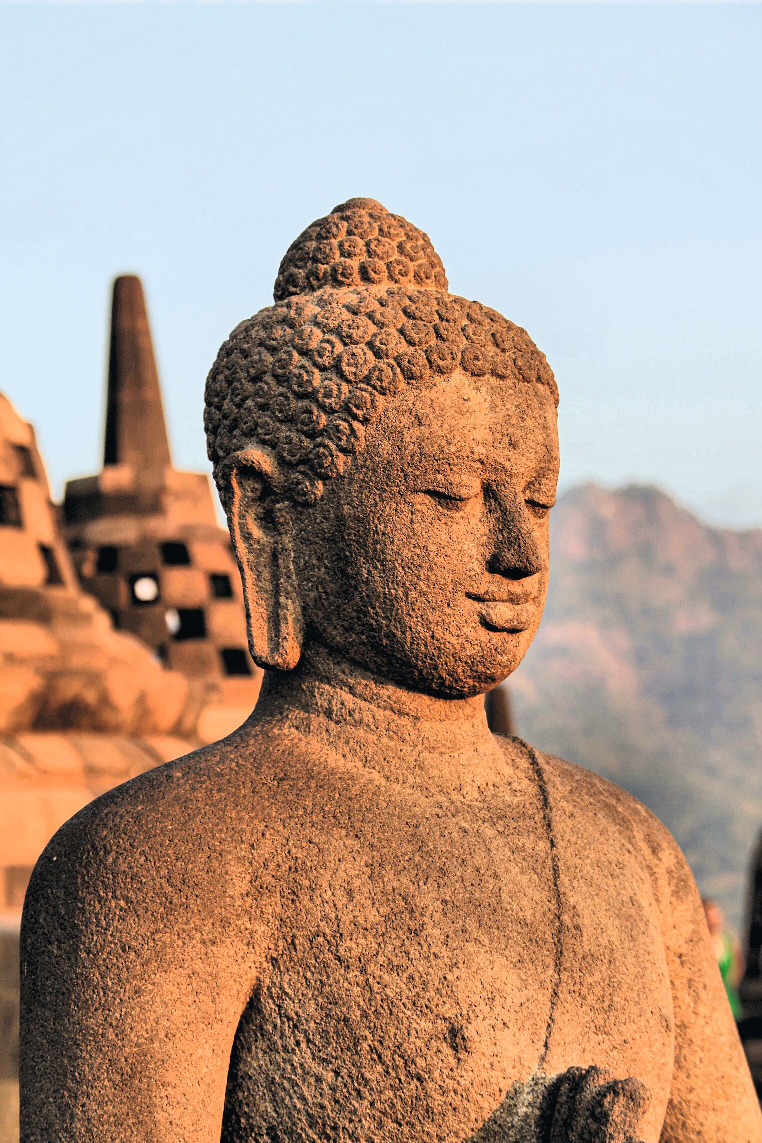Statue de Bouddha sur le site de Borobudur, sur l’île de Java en Indonésie