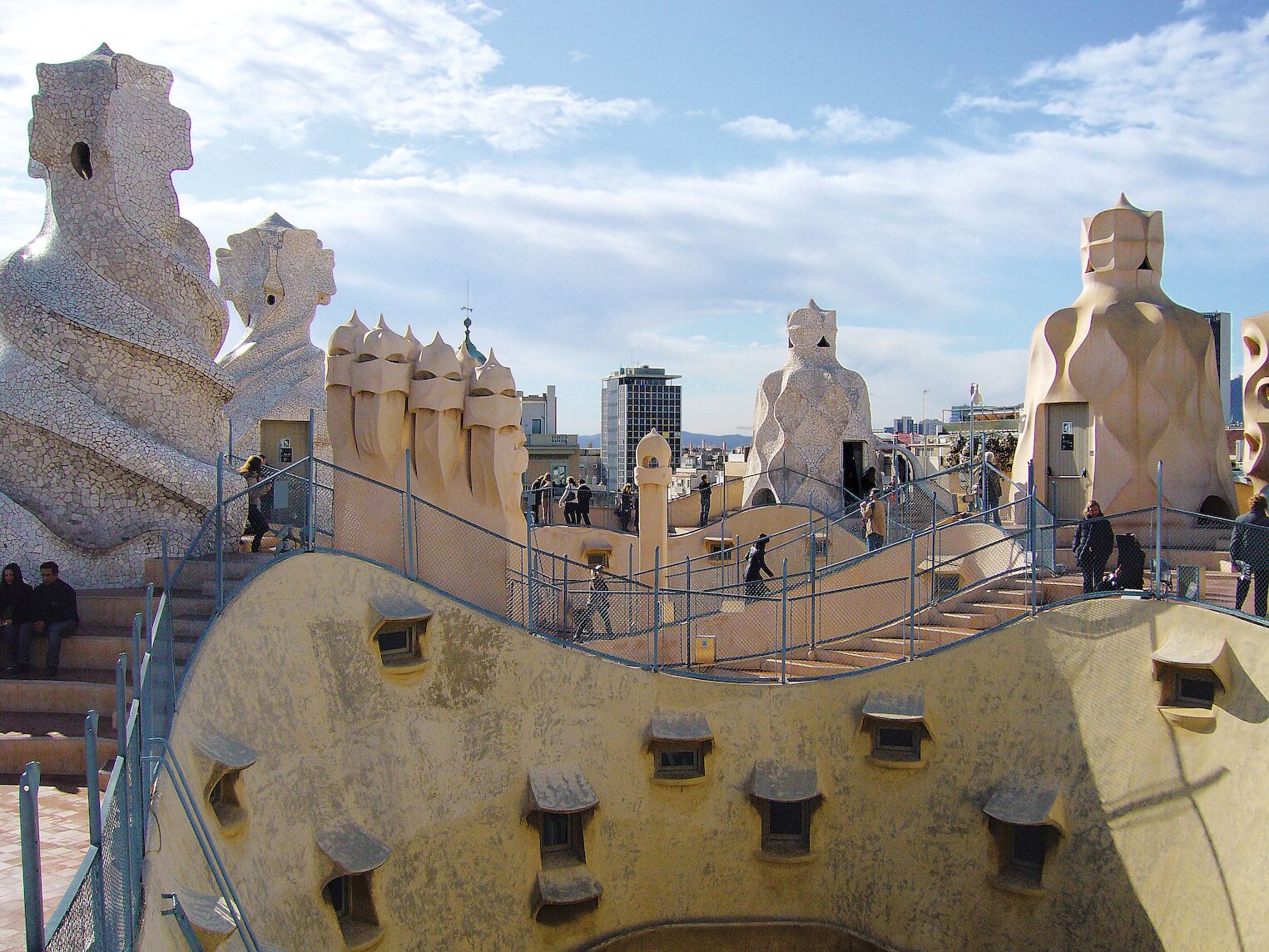 Sur le toit de La Pedrera de Gaudí à Barcelone