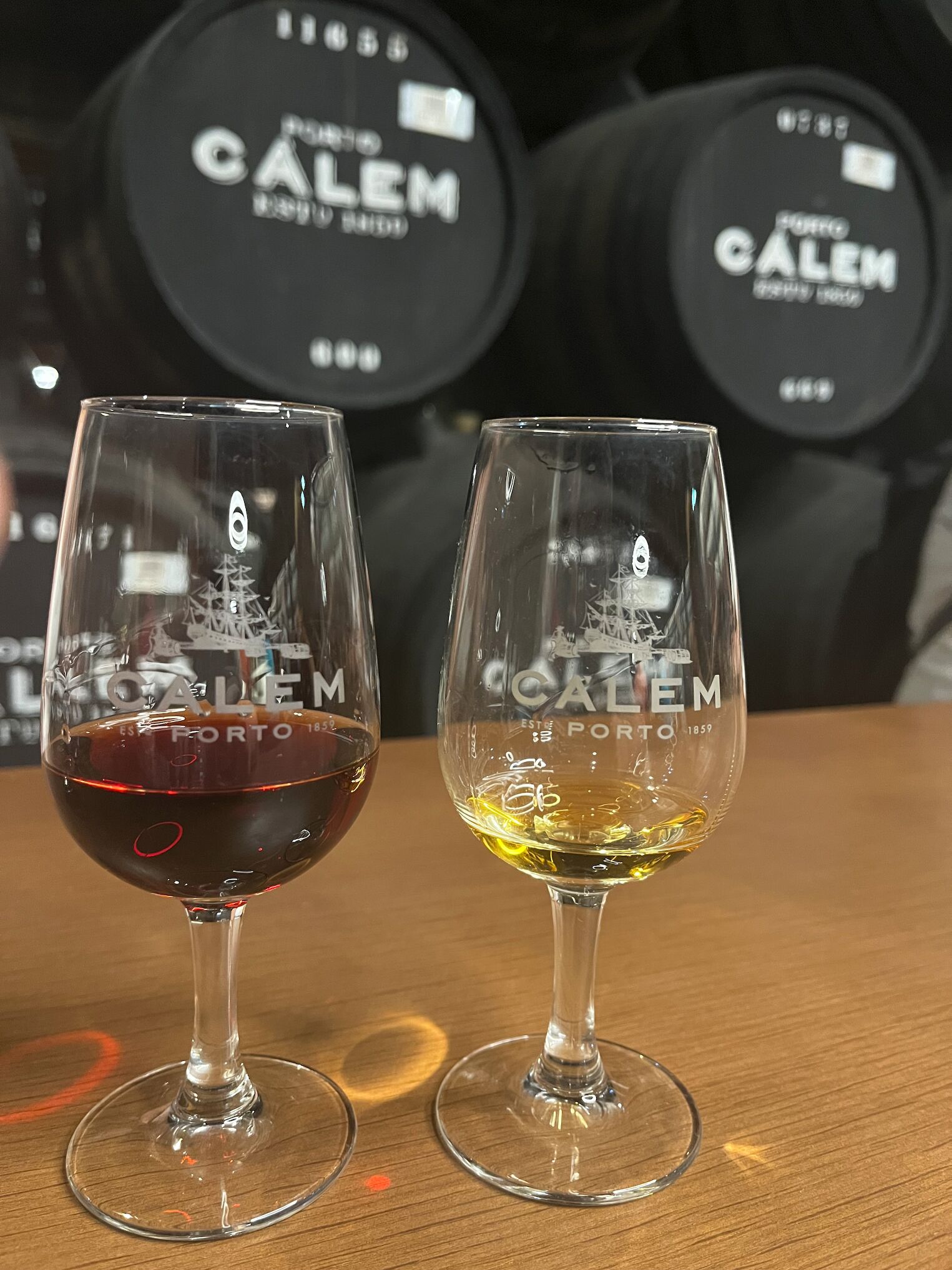Dégustation de tawny et de porto blanc dans les caves de Calem